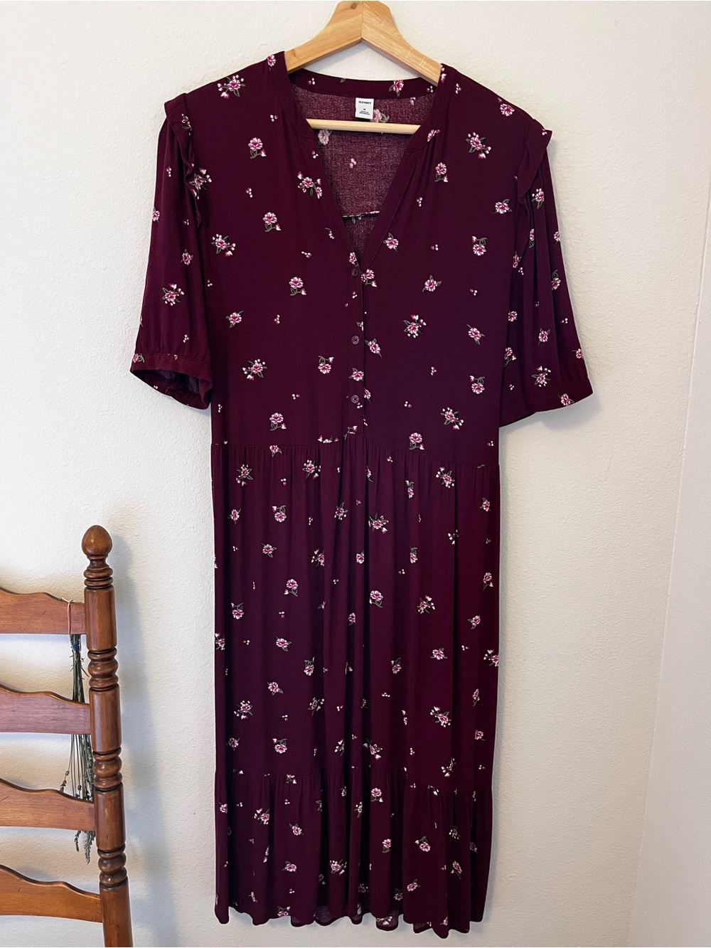 Old Navy Ditsy Floral Button Midi Dress